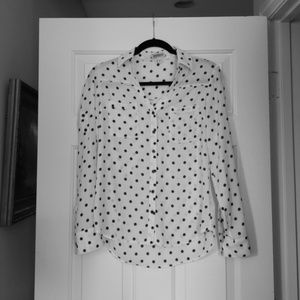Polka dot button down shirt